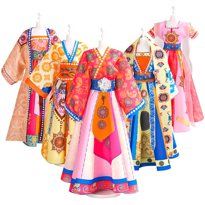 速发儿童手工汉服制作玩具古风服装设计材料包孩少儿衣服款