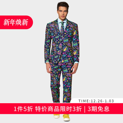 OPPOSUITS网红主播西服三件套