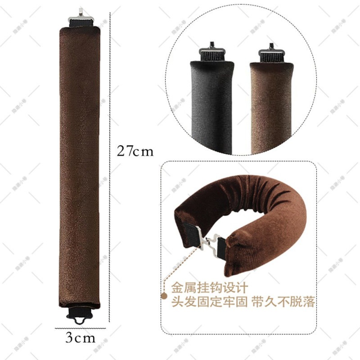 夜间休眠盘发卷发器懒人免加热造型神器睡出柔和弧度免烫美发筒