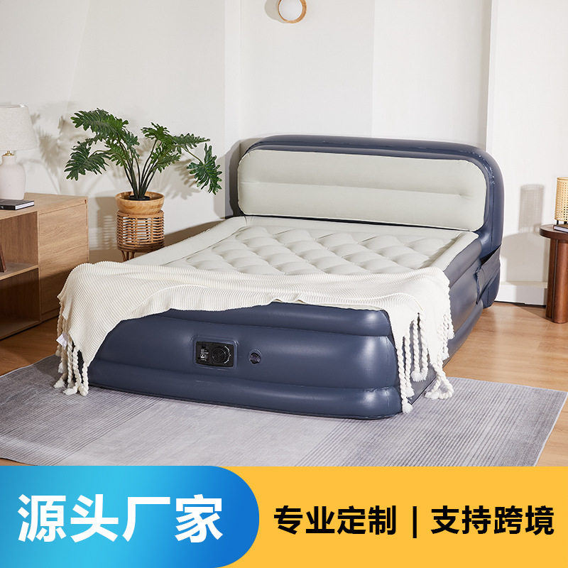 加高充气床垫 可拆靠背双人充气床植绒加高充气床垫 泡泡充气床垫