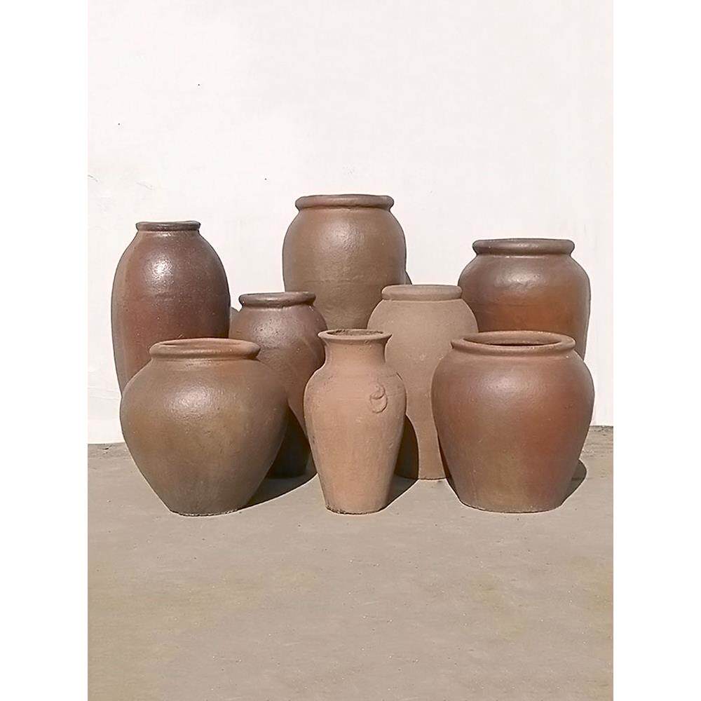 无釉陶罐花瓶大号落地民宿装饰复古粗陶园林景观农村老旧组合土陶