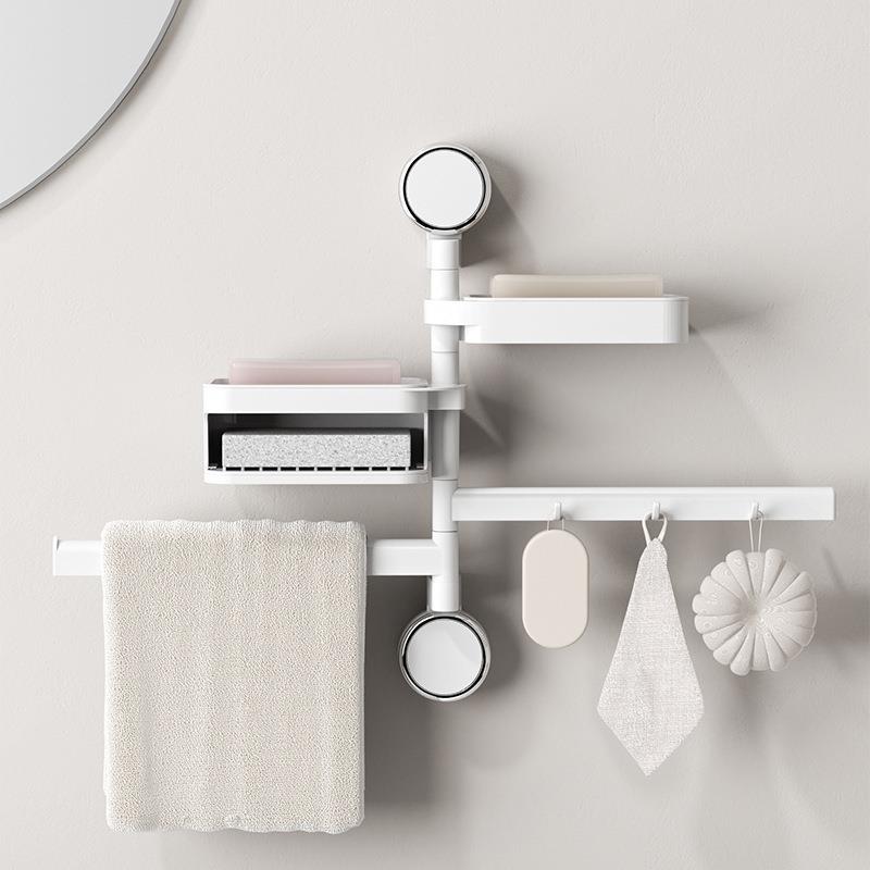 吸盘旋转肥皂盒卫生间阳台香皂置物架免打孔壁挂式沥水家用收纳架