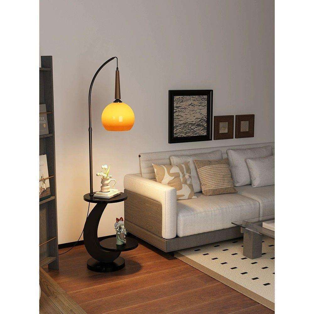 落地灯客厅置物架茶几灯网红感卧室床头柜氛围一体台灯