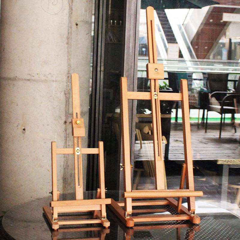 桌面台式画架画板榉木展示广告架折叠写生素描小画架