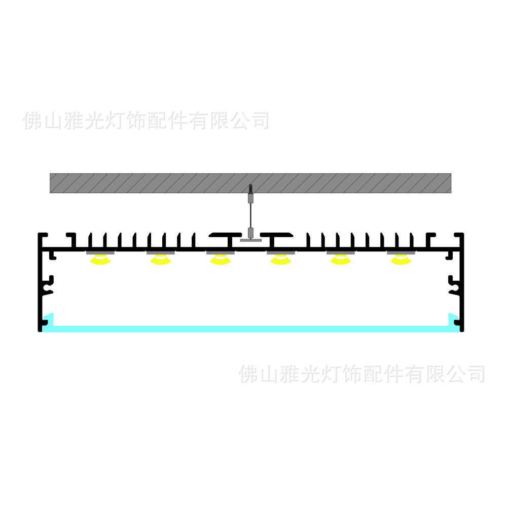150*35灯槽LED办公商场照明铝槽 灯槽套件 LED灯槽 铝型材配件