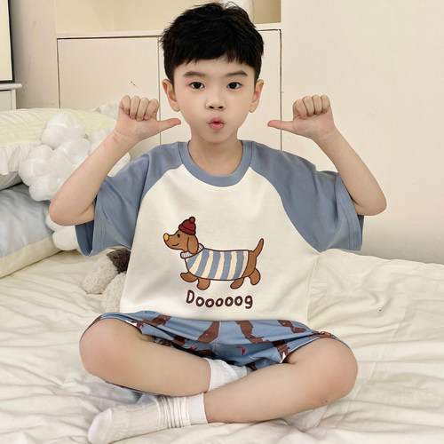 网红2026新款儿童睡衣男童纯棉