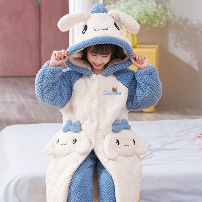 儿童睡衣女童冬季2025新款三层