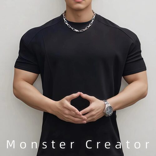 夏季男士宽松户外肌肉男短袖T恤