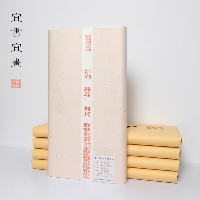 初学者书法练习用纸生宣纸半生熟国画练毛笔字四尺三尺对开作品纸