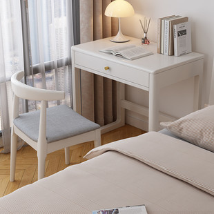 2026北欧实木书桌小户型床边梳妆台长60/70CM现代简约学习办公电
