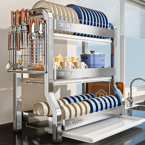 碗碟收纳架304不锈钢沥水篮碗架