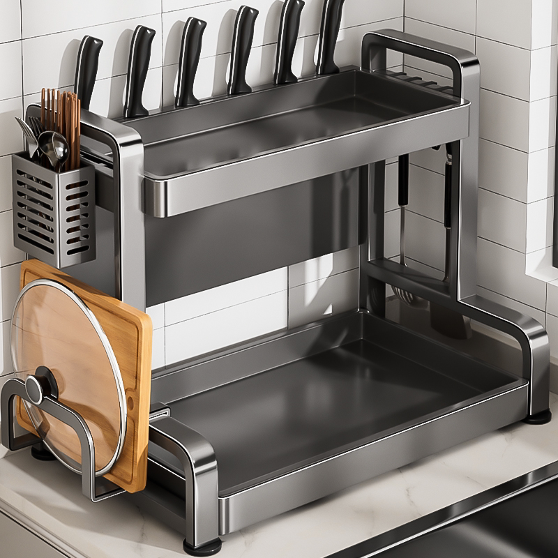 厨房调料品置物架台面多层多功能放油盐酱醋瓶调味罐子收纳盒刀架