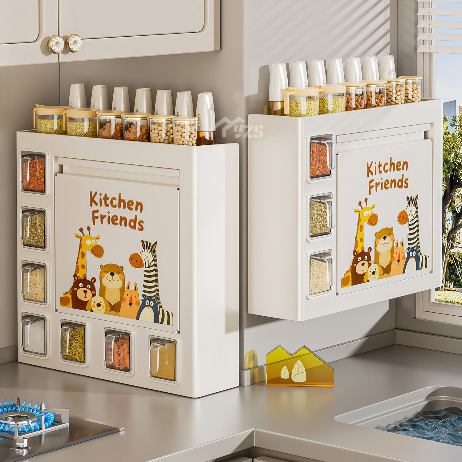 厨房翻斗式调料调味品置物架