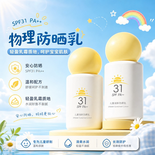 【敏肌儿童专研】物理温和防晒乳