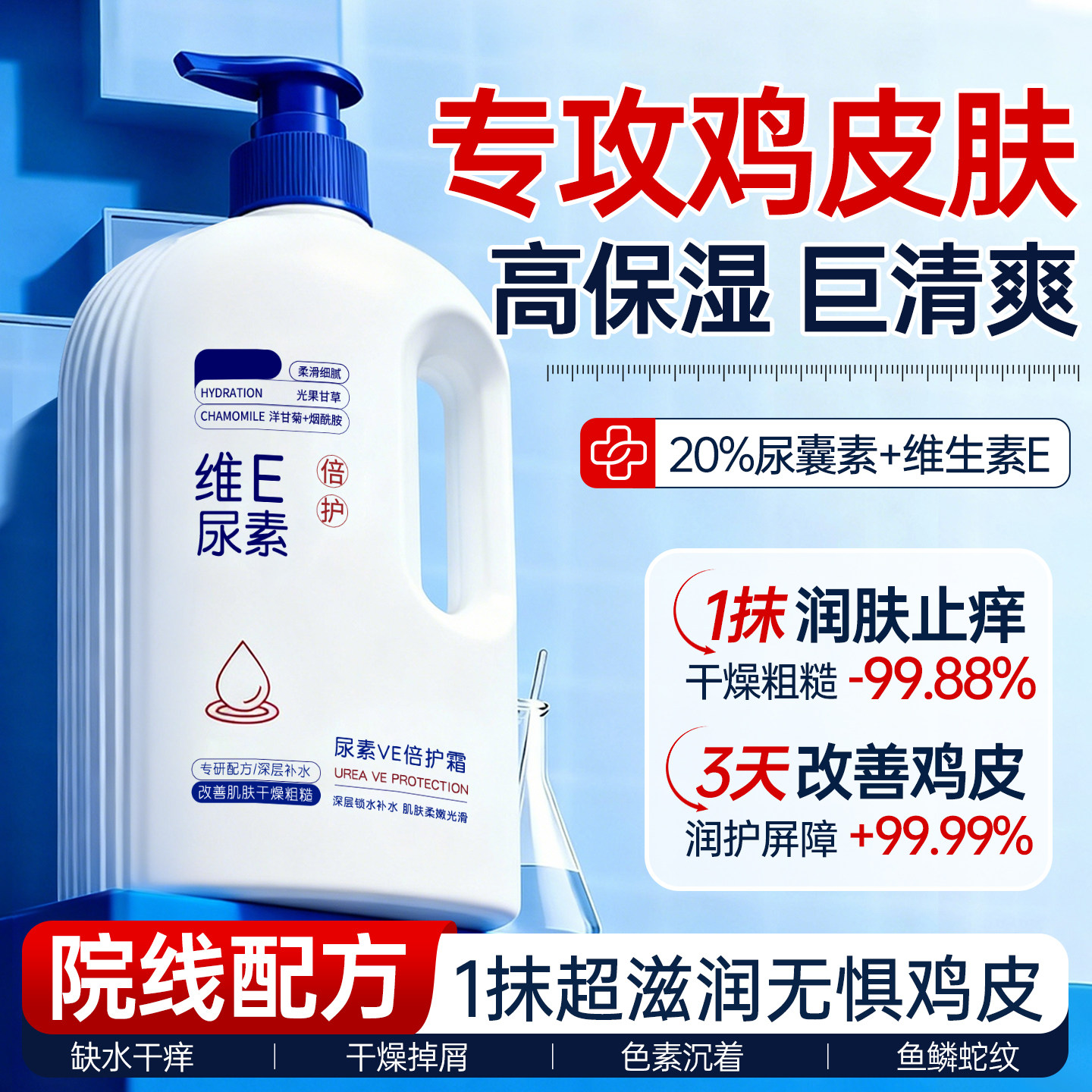 尿素身体乳改善鸡皮补水保湿滋润止痒维生素E乳膏秋冬皮肤女男士