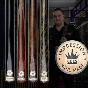 Impression泰国印象进口手工斯诺克白蜡木小头杆中式 八球黑八通杆