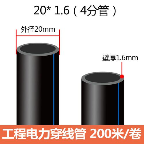 pe穿线管地埋电缆护套管HDPE路灯电力保护管25/32/50 110高档线管