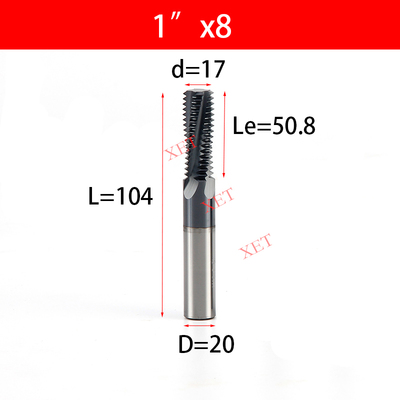 XET合金美制螺纹铣刀钨钢铣牙刀UNC1/4-20 3/8-16 1/2-13 5/16-18