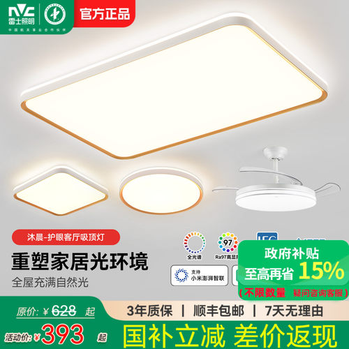 雷士照明小白灯极简长方形吸顶灯