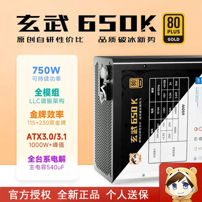 驿晨宇玄武650K+电脑电源金牌ATX