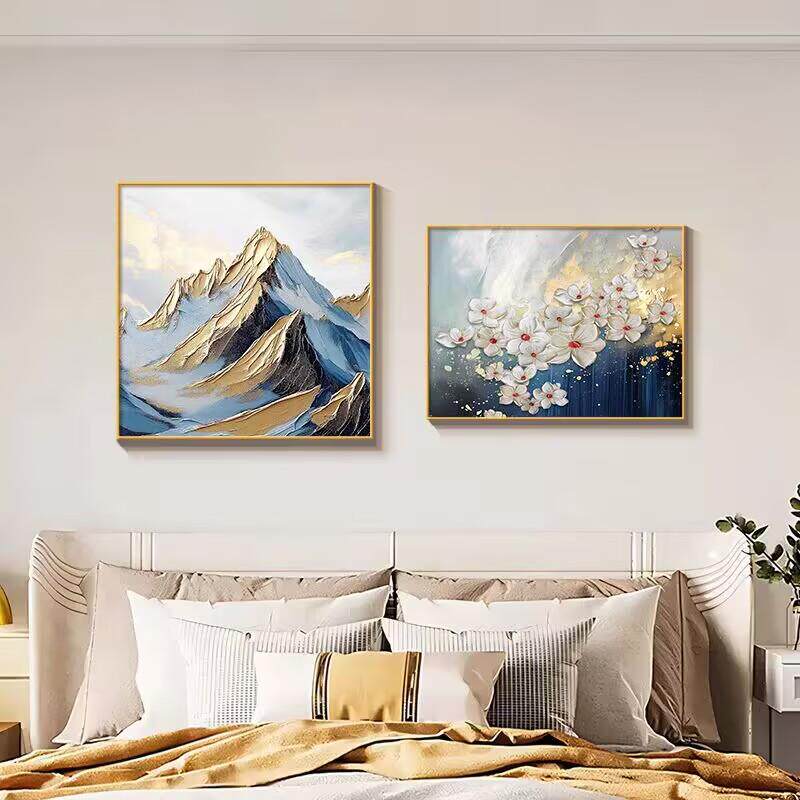 现货日照金山床头画卧室挂画饭厅酒店装饰K画客厅沙发背有靠山风