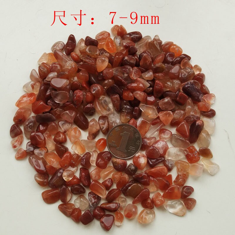 现货天然红水g晶消磁碎石红兔毛水晶石供佛曼扎小颗粒鱼缸花盆造