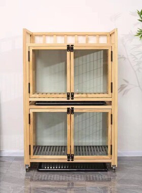 速发VSx室内狗犬子大型犬笼中型笼家用做厕所加粗加固实木现带狗