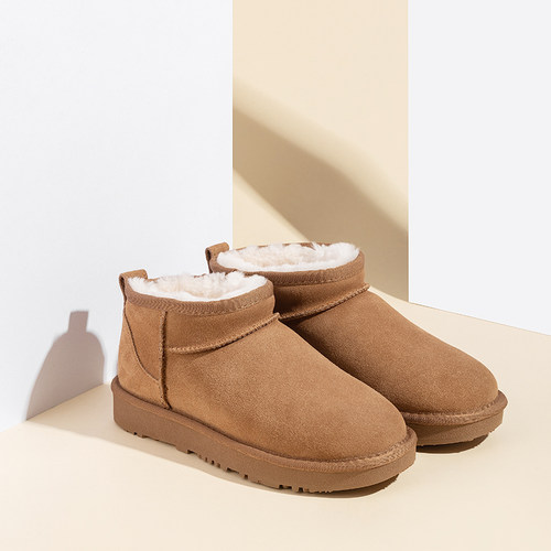 2025冬季雪地靴男士羊皮毛一体加绒加厚保暖棉鞋防滑休闲短靴桑坡