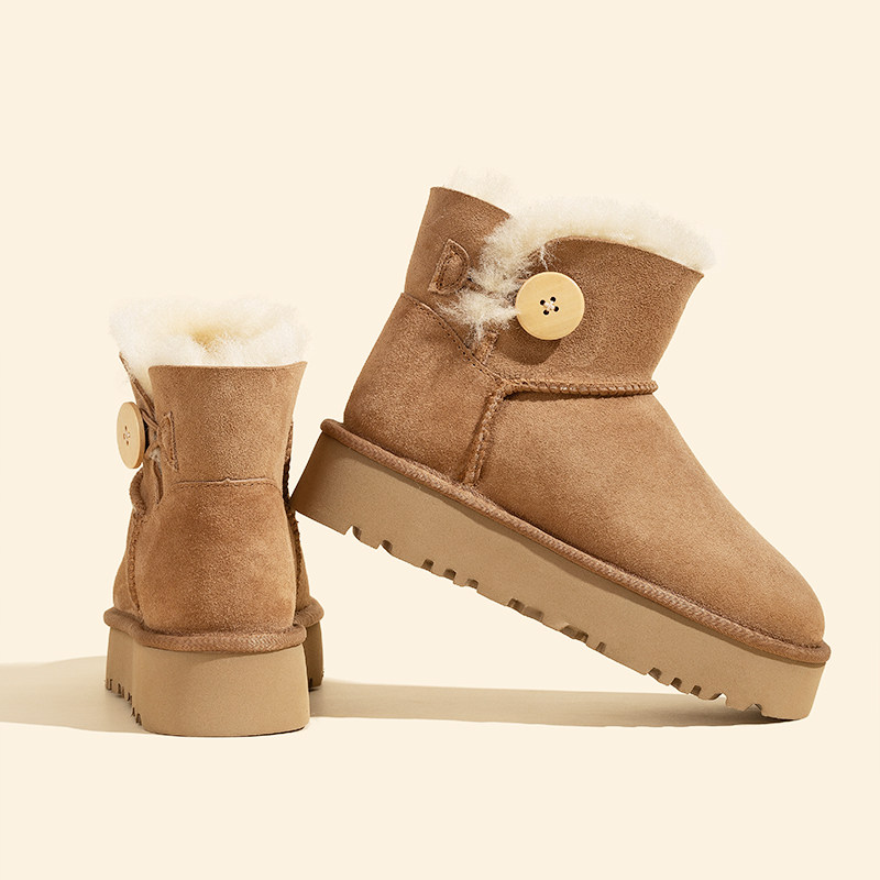 厚底雪地靴增高显瘦加绒加厚棉鞋羊皮毛一体冬季女鞋毛毛棉靴桑坡,女鞋,时尚雪地靴,淘宝优惠券,粉丝福利购,淘宝优惠卷