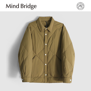 Bridge2024秋冬季 式 新款 日系复古菱形格轻薄衬衫 羽绒服 男士 Mind