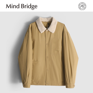 男士 新款 拼接颗粒绒翻领夹克羽绒服外套潮 Bridge2025秋冬季 Mind