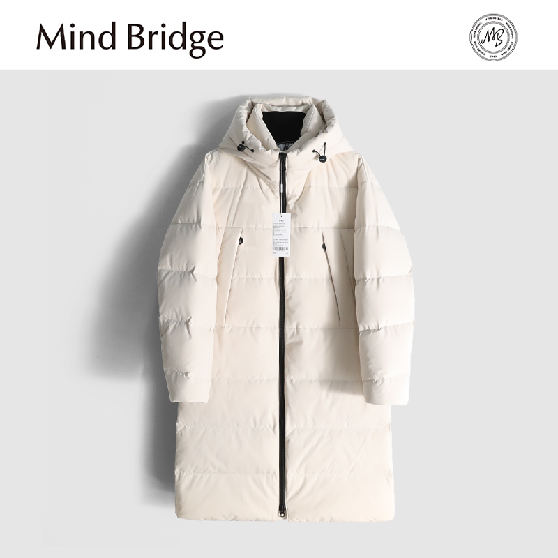 Mind Bridge2024冬季新款男女户外休闲中长款加厚保暖羽绒服外套