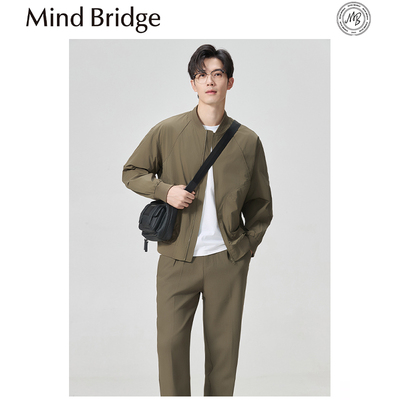 Mind Bridge2025早秋新款男城市户外美式休闲棒球领飞行夹克外套