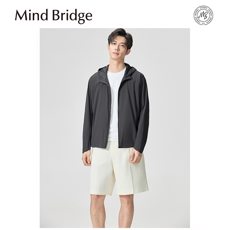 Mind Bridge2025早春新款男士户外运动户外透气速干夹克连帽外套