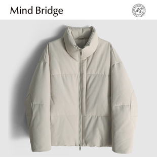 面包服保暖外套男 休闲立领90鸭绒羽绒服户外短款 Mind Bridge美式