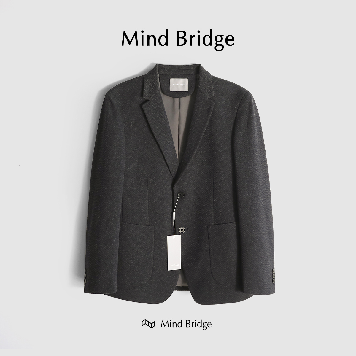 Mind Bridge男士新款商务休闲莫代尔棉西服2024秋冬韩版宽松西装