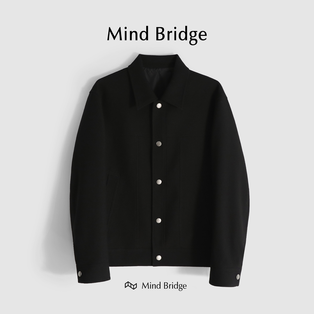 Mind Bridge外套男2025春秋季新款翻领痞帅潮流休闲斜纹肌理夹克