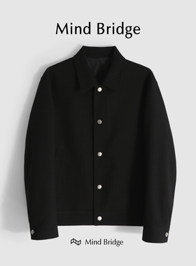 Mind Bridge外套男2025春秋季新款翻领痞帅潮流休闲斜纹肌理夹克