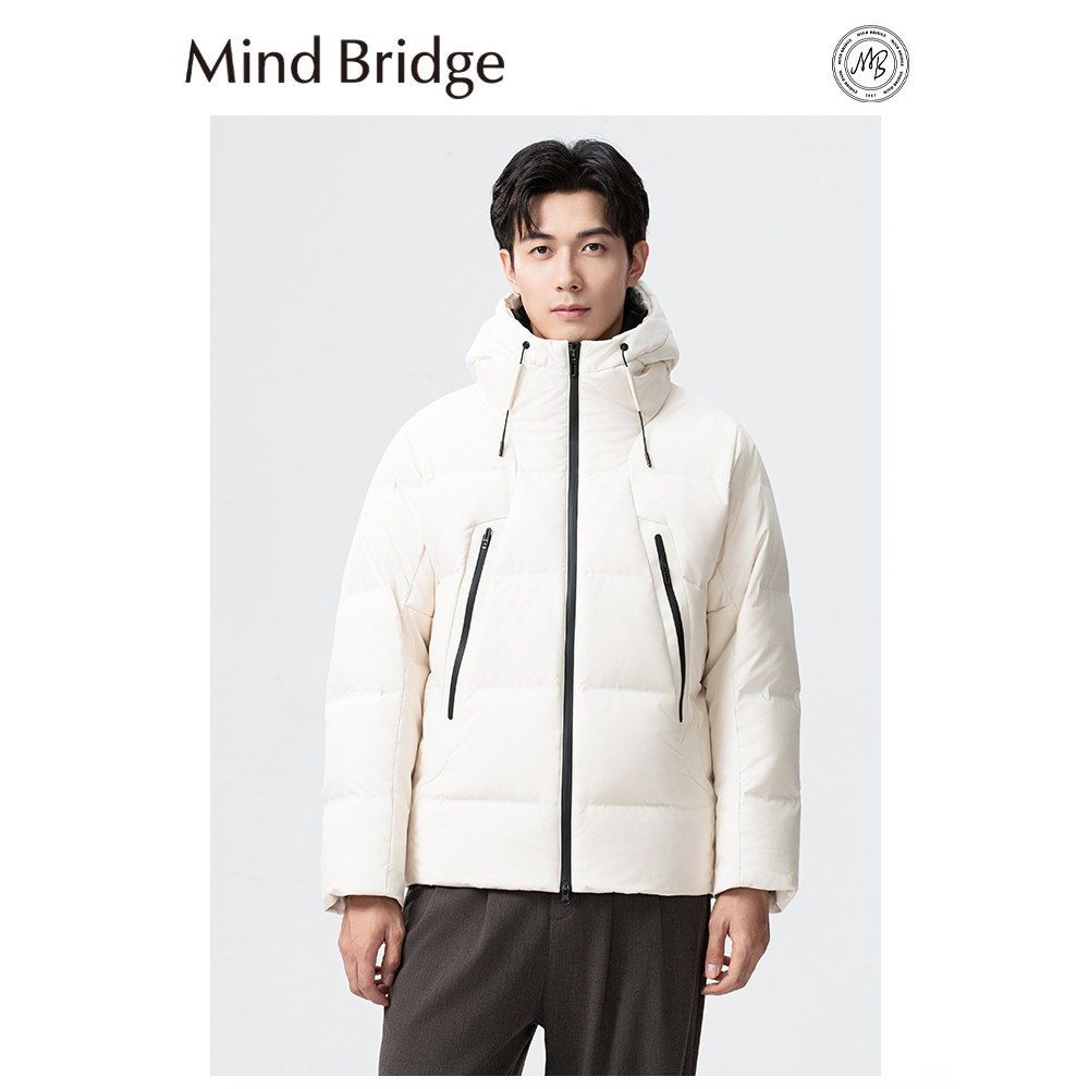 Mind Bridge羽绒服男2025冬季加厚短款户外石墨烯面包防寒服外套
