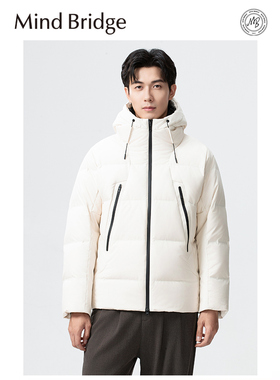 Mind Bridge羽绒服男2025冬季加厚短款户外石墨烯面包防寒服外套