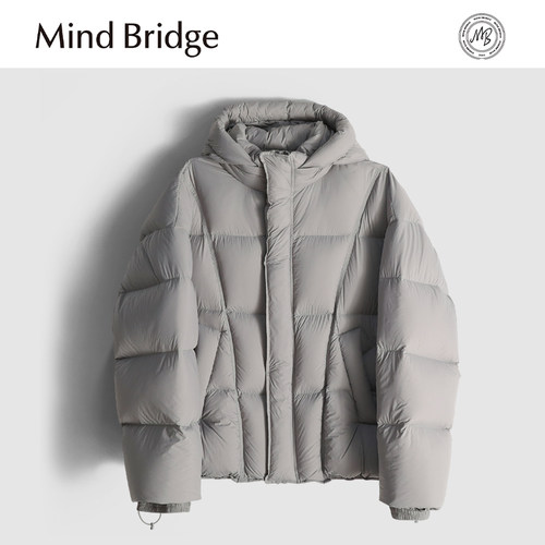 Mind Bridge90%鸭绒机能面包服男2025冬季新款户外休闲保暖羽绒服