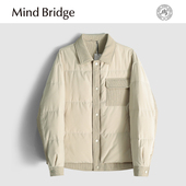 新款 Mind Bridge2025秋冬季 设计感小众拼接翻领夹克羽绒服外套男