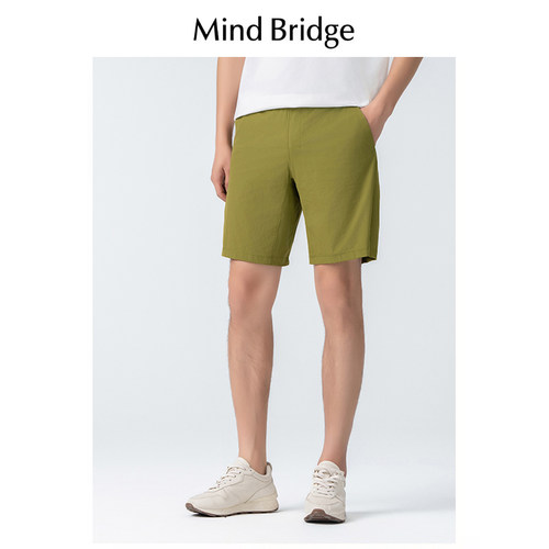 Mind Bridge2024夏季新款城市户外男士休闲透气速干弹力运动短裤