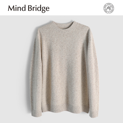 Mind Bridge2025秋季新款男士慵懒风毛衣叠穿宽松打底圆领针织衫