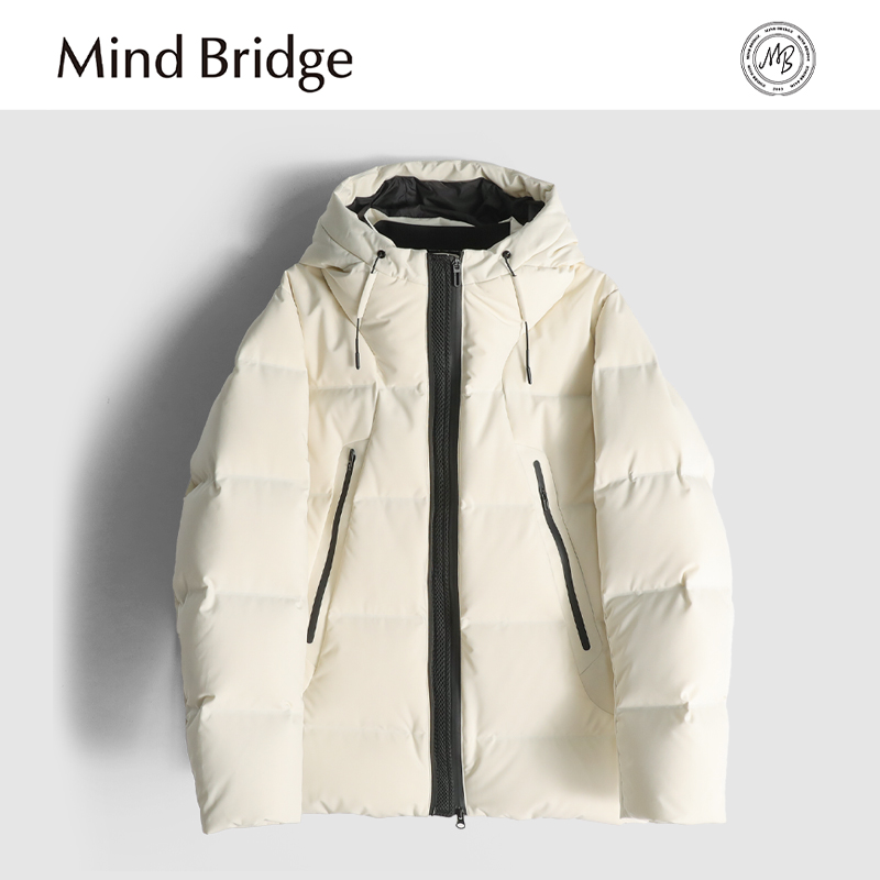 Mind Bridge羽绒服男士2025冬季新款加厚户外保暖连帽90鸭绒外套