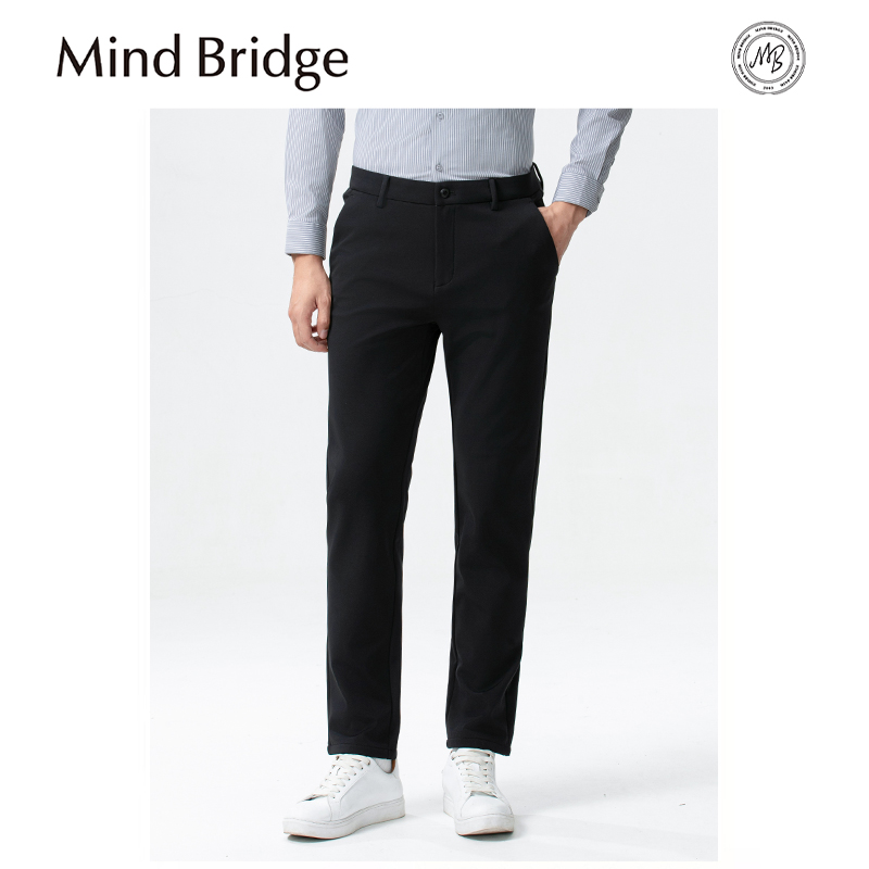 Mind Bridge2025秋冬季新款男士商务休闲小西裤薄绒宽松直筒长裤