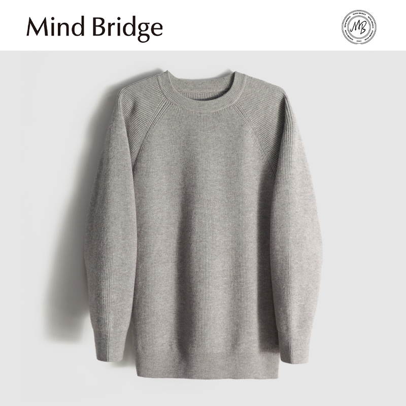 Mind Bridge男毛衣打底针织衫2025秋冬套头圆领日系休闲保暖毛衫