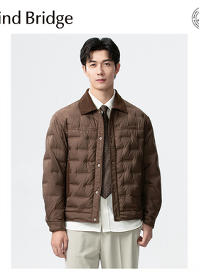 Mind Bridge羽绒服秋季轻薄保暖男士外套2025新款翻领短款夹克潮