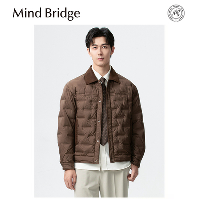 Mind Bridge羽绒服秋季轻薄保暖男士外套2025新款翻领短款夹克潮