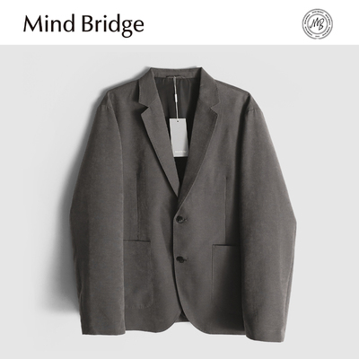 Mind Bridge2025秋新款复古英伦松弛感平驳领两粒单排扣西装外套